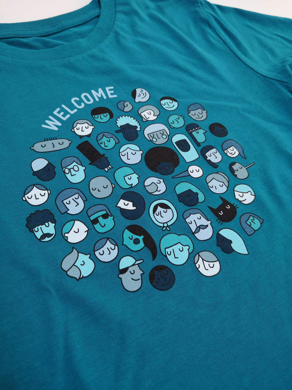 T-shirt enfant "Welcome" - Turquoise