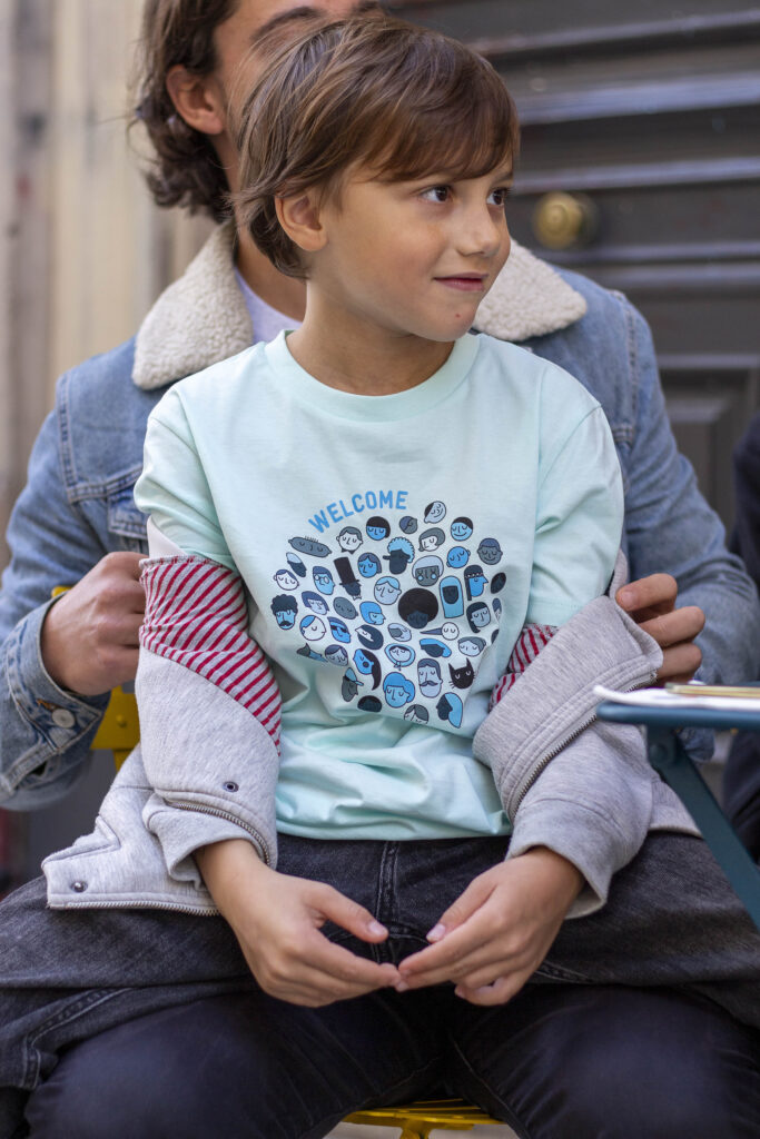 T-shirt enfant « Welcome » – Vert d’eau